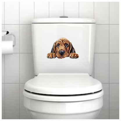 Brown Dog Puppy Basset Hound Vinyl Sticker Decal