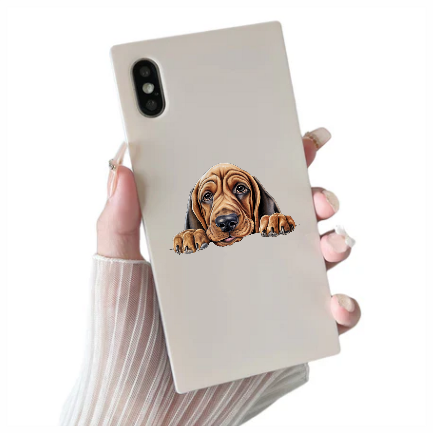 Brown Dog Puppy Basset Hound Vinyl Sticker Decal
