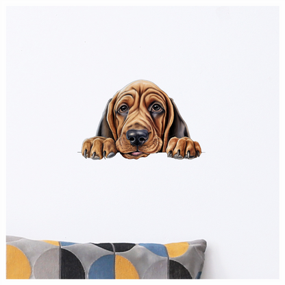 Brown Dog Puppy Basset Hound Vinyl Sticker Decal