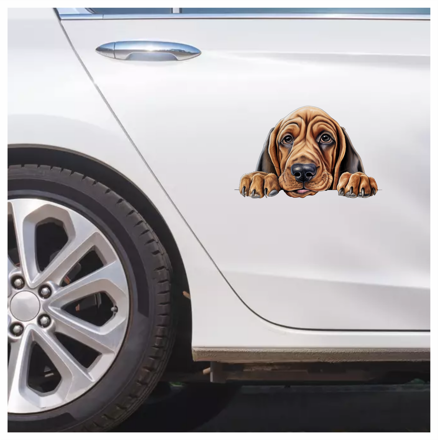 Brown Dog Puppy Basset Hound Vinyl Sticker Decal