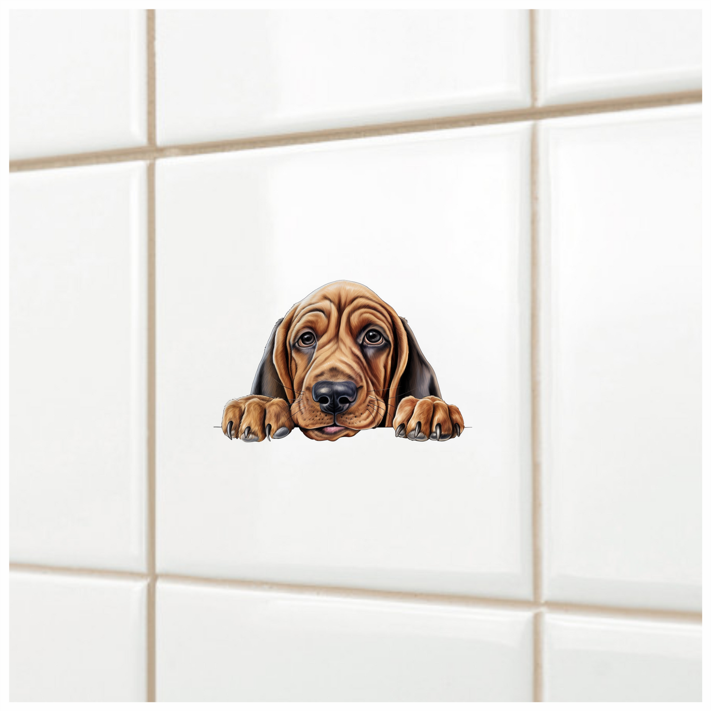Brown Dog Puppy Basset Hound Vinyl Sticker Decal