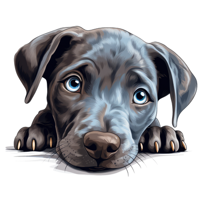 Blue Dog Puppy Cute Face Vinyl Sticker Decal