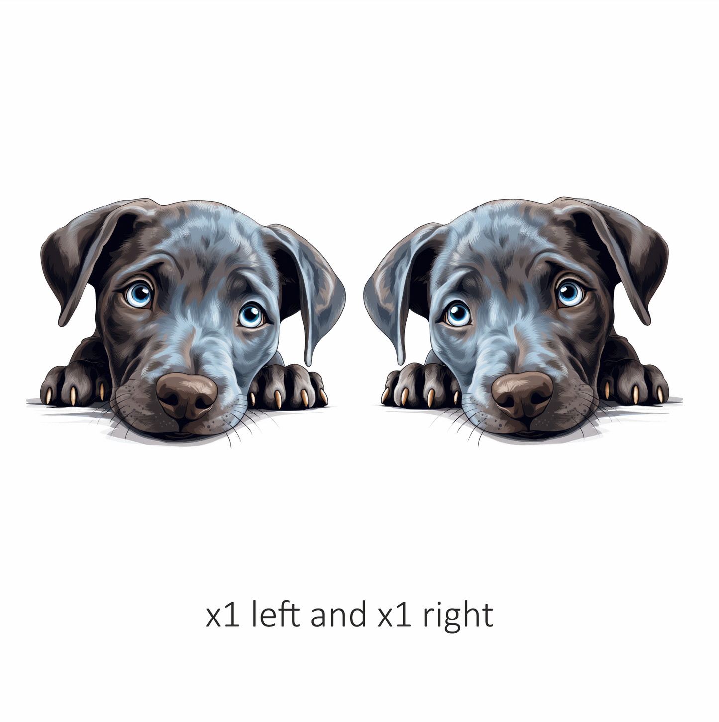 Blue Dog Puppy Cute Face Vinyl Sticker Decal