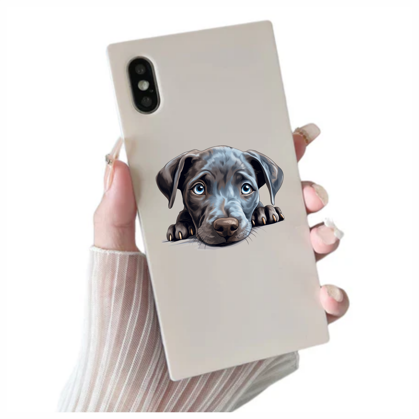 Blue Dog Puppy Cute Face Vinyl Sticker Decal