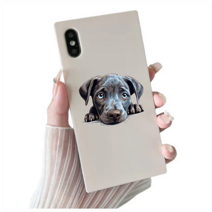 Blue Dog Puppy Cute Face Vinyl Sticker Decal