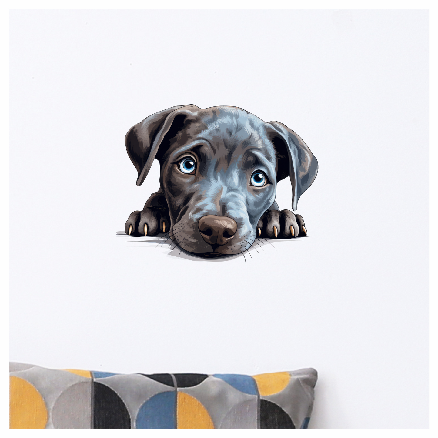 Blue Dog Puppy Cute Face Vinyl Sticker Decal