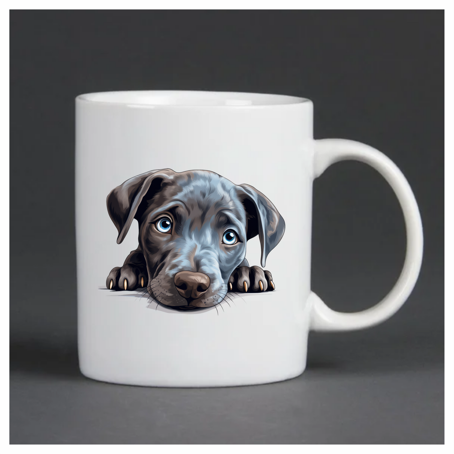 Blue Dog Puppy Cute Face Vinyl Sticker Decal