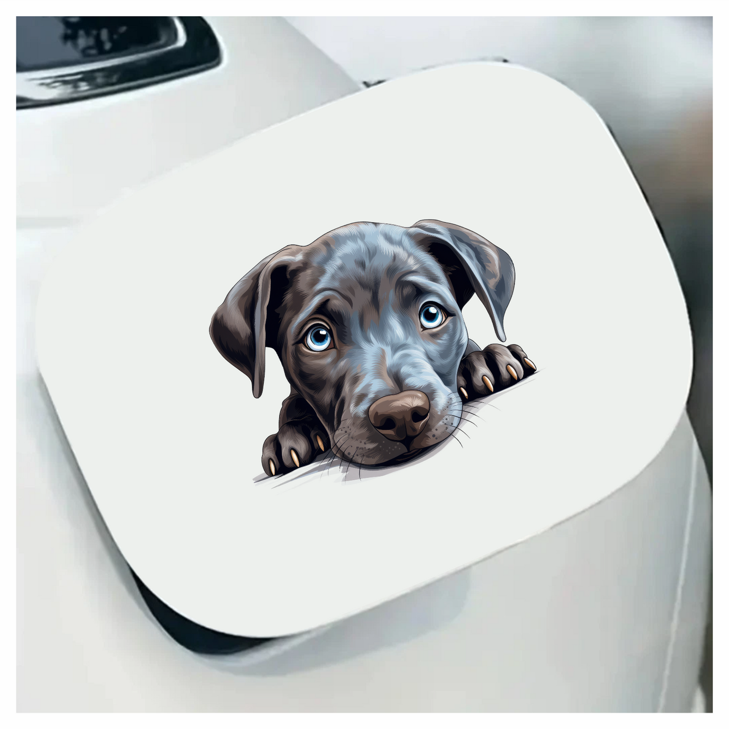 Blue Dog Puppy Cute Face Vinyl Sticker Decal