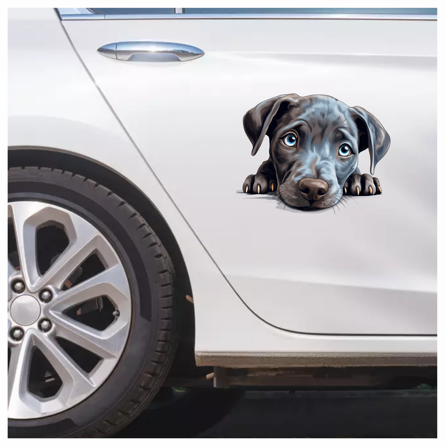 Blue Dog Puppy Cute Face Vinyl Sticker Decal