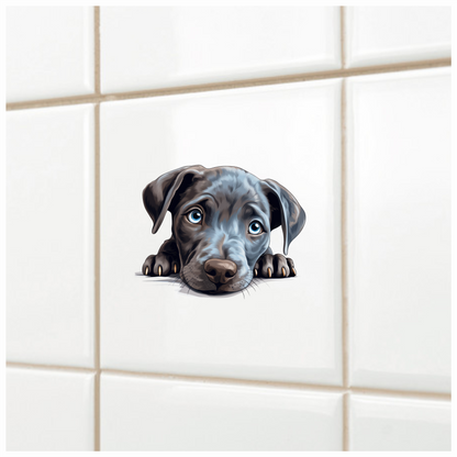 Blue Dog Puppy Cute Face Vinyl Sticker Decal