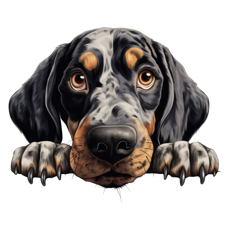 Black White Dog Hound Sad Vinyl Sticker Decal