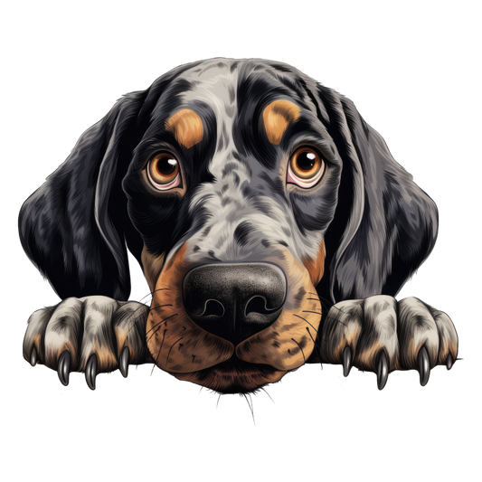 Black White Dog Hound Sad Vinyl Sticker Decal