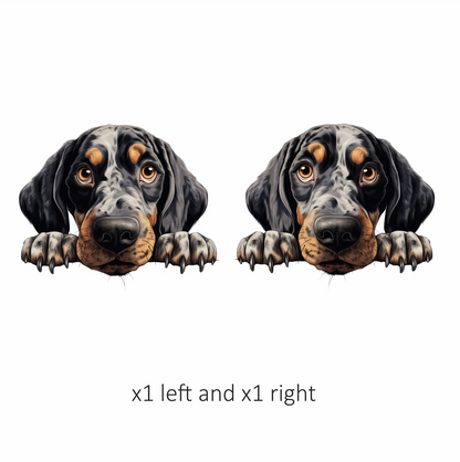 Black White Dog Hound Sad Vinyl Sticker Decal