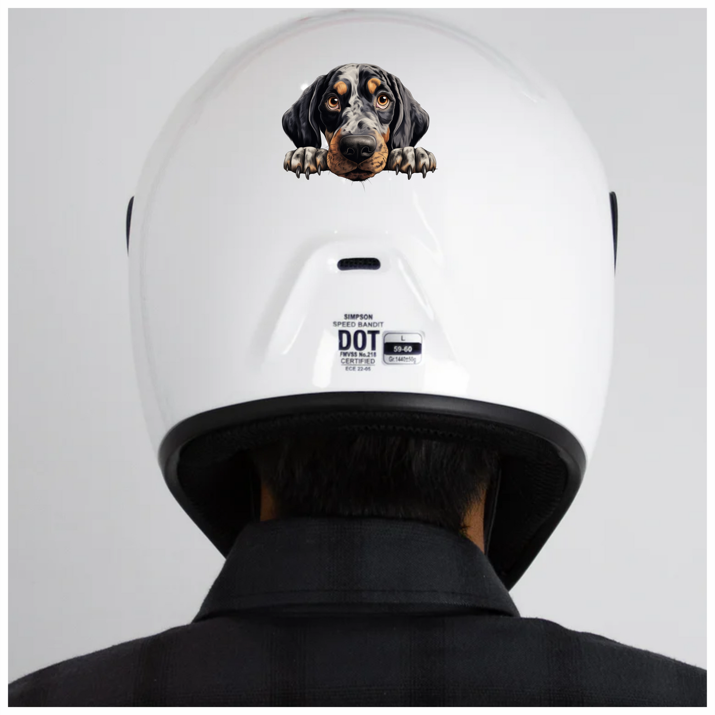 Black White Dog Hound Sad Vinyl Sticker Decal