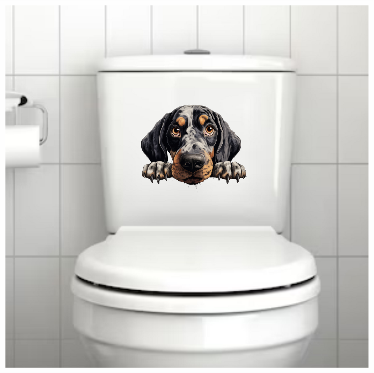 Black White Dog Hound Sad Vinyl Sticker Decal