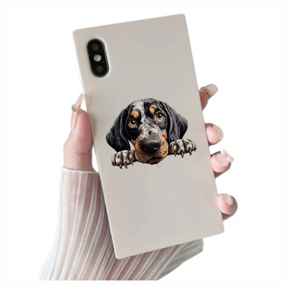 Black White Dog Hound Sad Vinyl Sticker Decal