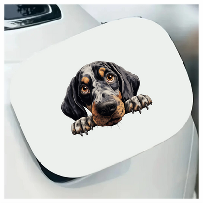 Black White Dog Hound Sad Vinyl Sticker Decal