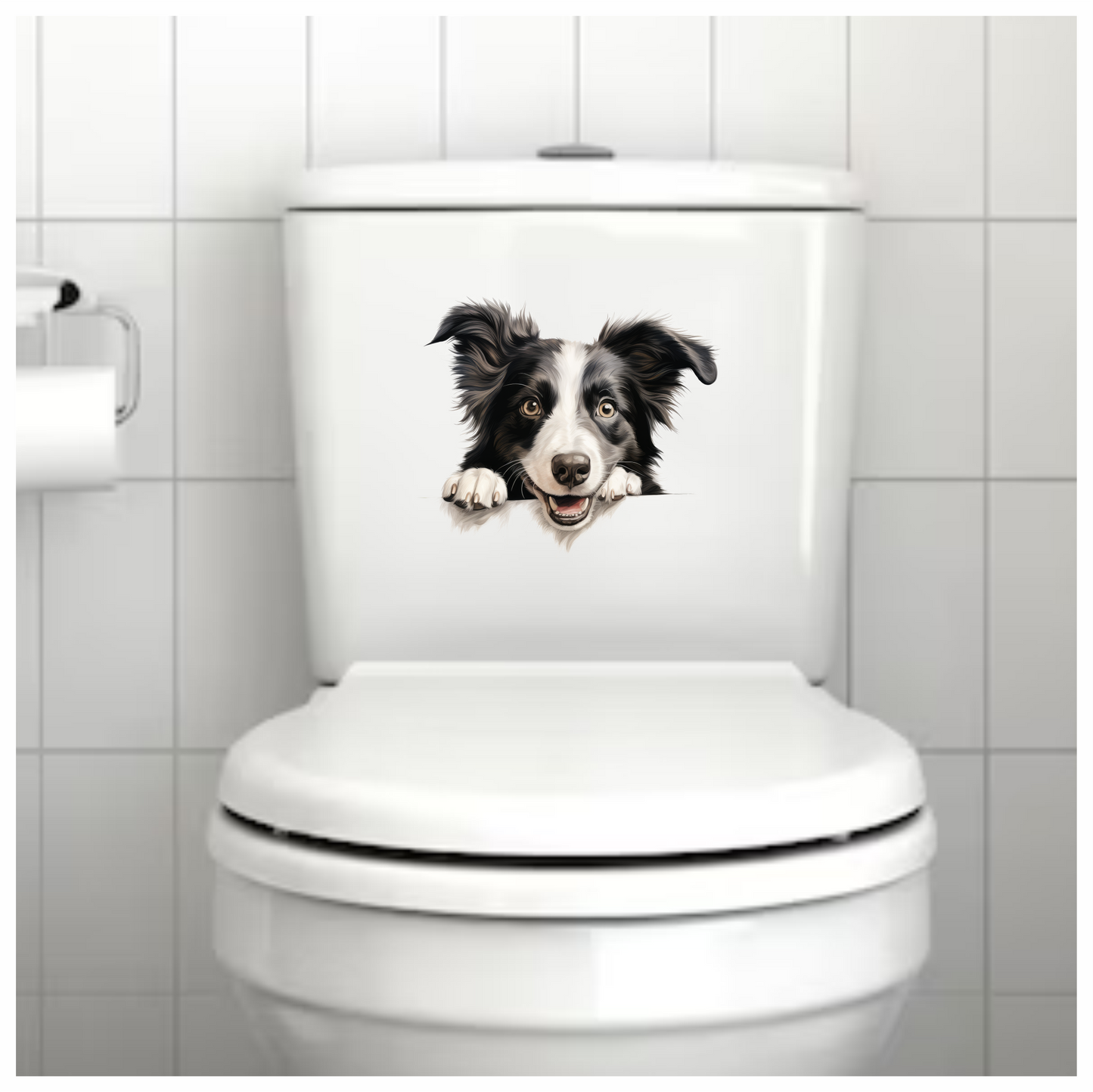 Black White Dog Border Collie Vinyl Sticker Decal