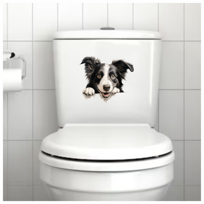 Black White Dog Border Collie Vinyl Sticker Decal