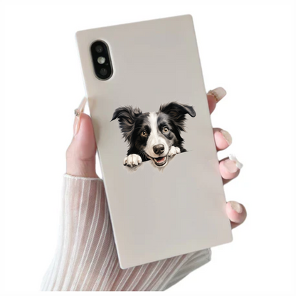Black White Dog Border Collie Vinyl Sticker Decal