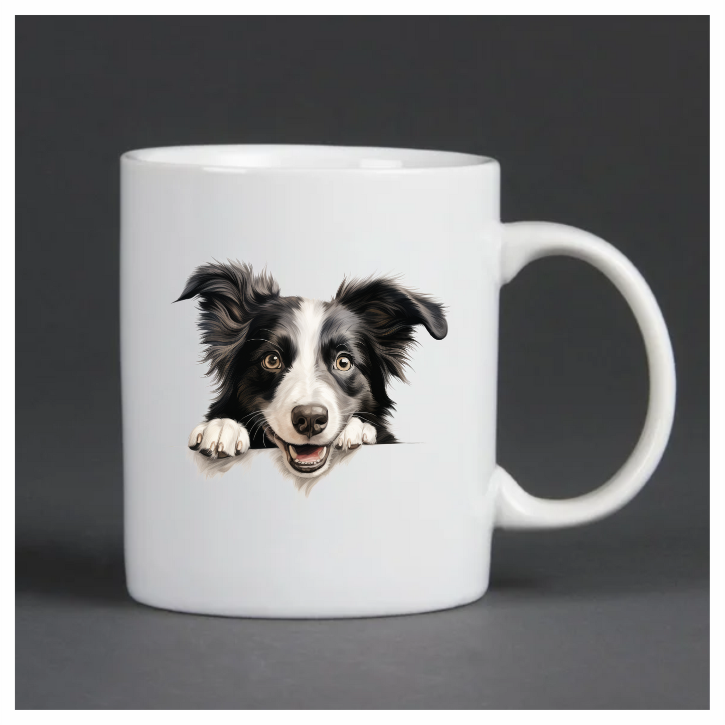 Black White Dog Border Collie Vinyl Sticker Decal