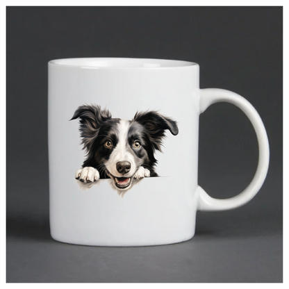 Black White Dog Border Collie Vinyl Sticker Decal