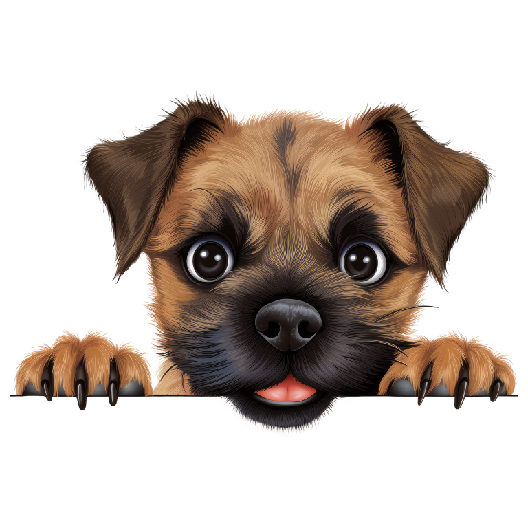 Brown Puppy Dog Cartoon Cute Vinyl Sticker Decal