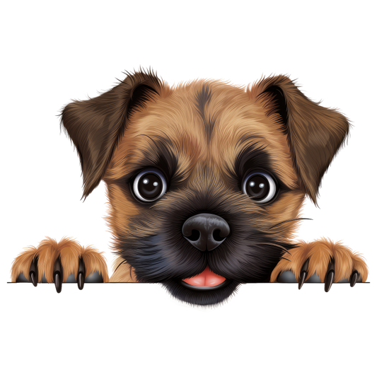 Brown Puppy Dog Cartoon Cute Vinyl Sticker Decal