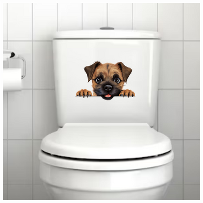 Brown Puppy Dog Cartoon Cute Vinyl Sticker Decal