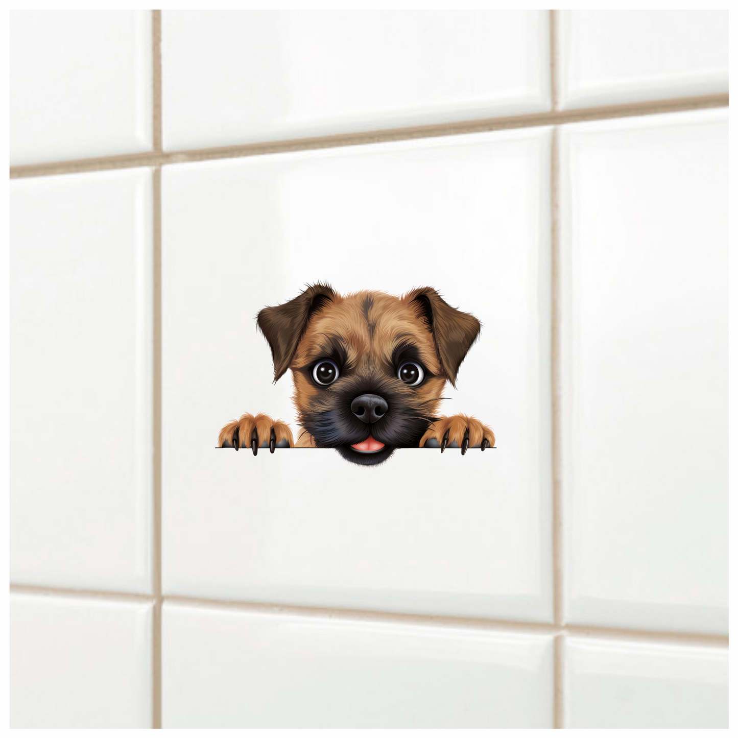 Brown Puppy Dog Cartoon Cute Vinyl Sticker Decal