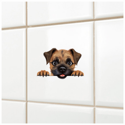 Brown Puppy Dog Cartoon Cute Vinyl Sticker Decal