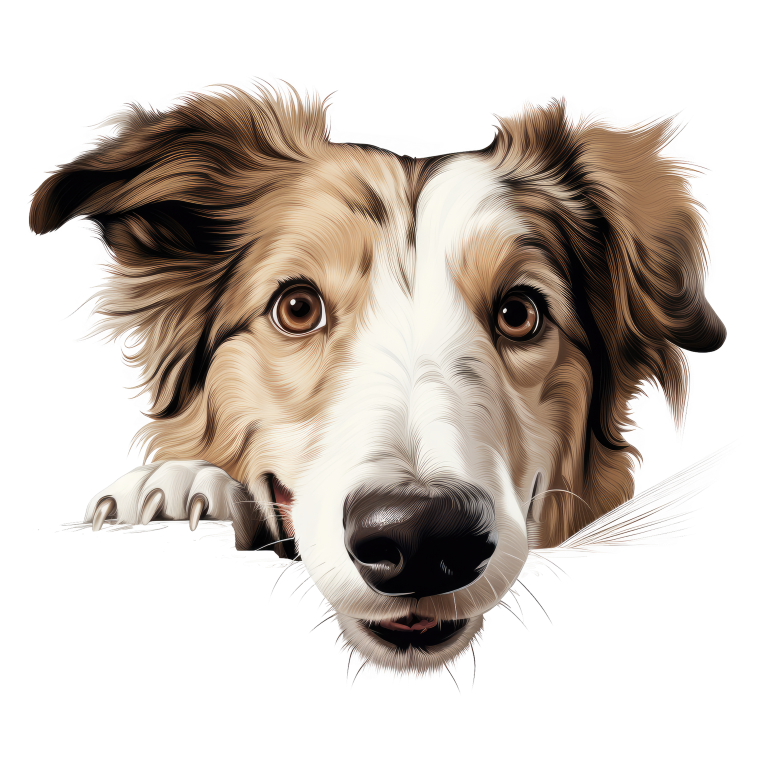 Brown White Dog Border Collie Vinyl Sticker Decal
