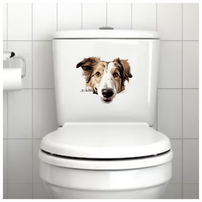 Brown White Dog Border Collie Vinyl Sticker Decal