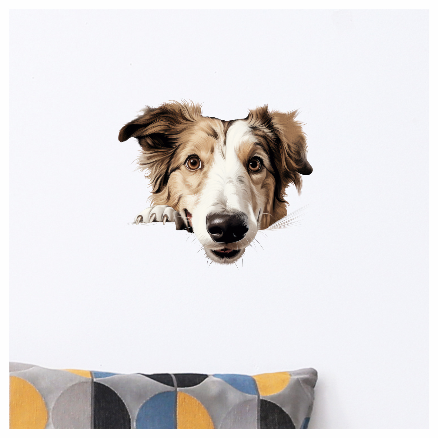 Brown White Dog Border Collie Vinyl Sticker Decal