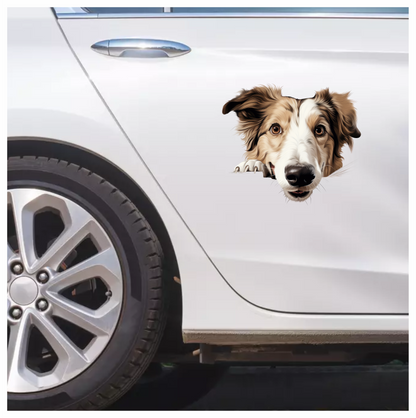 Brown White Dog Border Collie Vinyl Sticker Decal