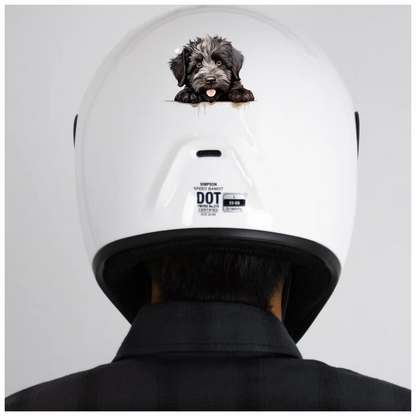 Black White Dog Puppy Fluffy Vinyl Sticker Decal