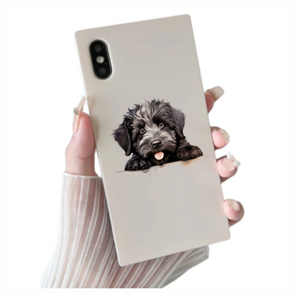 Black White Dog Puppy Fluffy Vinyl Sticker Decal