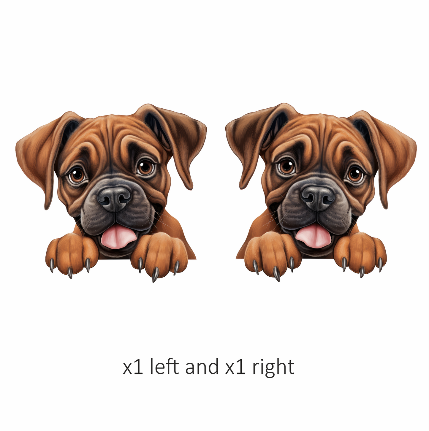 Brown Dog Boxer Puppy Cute Tongue Vinyl Sticker Decal