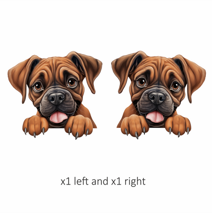Brown Dog Boxer Puppy Cute Tongue Vinyl Sticker Decal