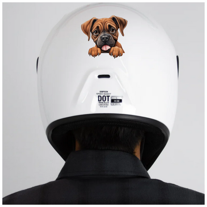 Brown Dog Boxer Puppy Cute Tongue Vinyl Sticker Decal