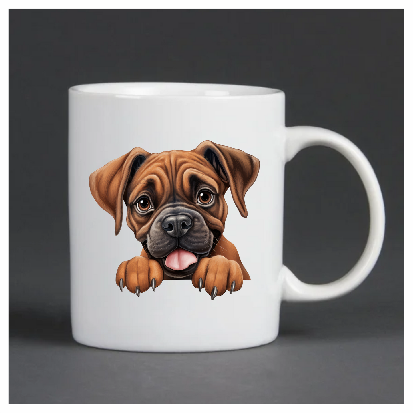 Brown Dog Boxer Puppy Cute Tongue Vinyl Sticker Decal