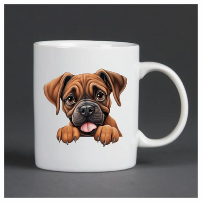 Brown Dog Boxer Puppy Cute Tongue Vinyl Sticker Decal