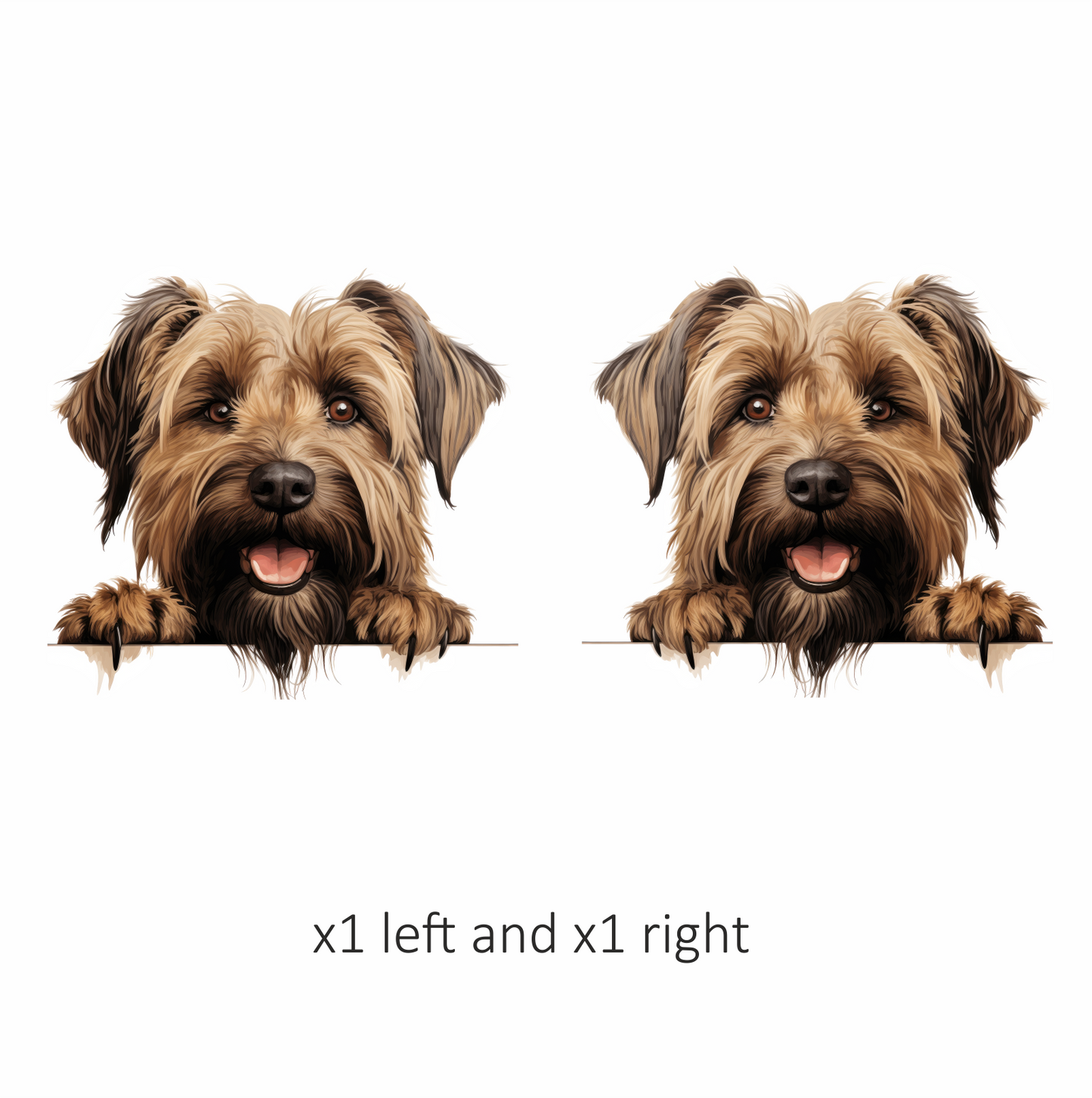 Brown Shaggy Dog Terrier Happy Vinyl Sticker Decal