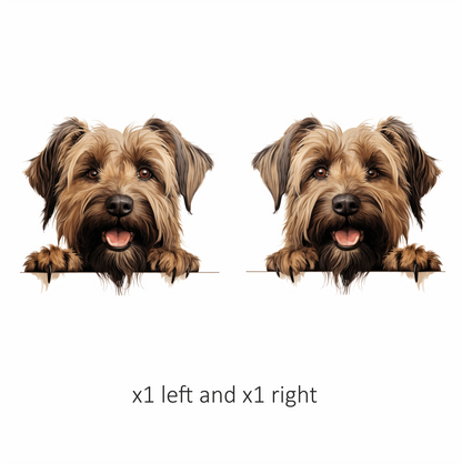 Brown Shaggy Dog Terrier Happy Vinyl Sticker Decal