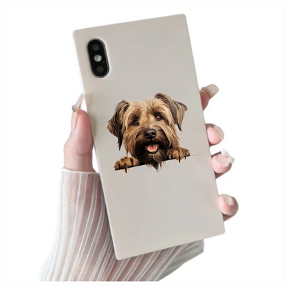 Brown Shaggy Dog Terrier Happy Vinyl Sticker Decal