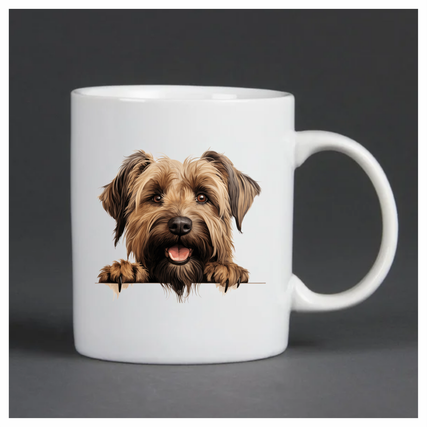 Brown Shaggy Dog Terrier Happy Vinyl Sticker Decal