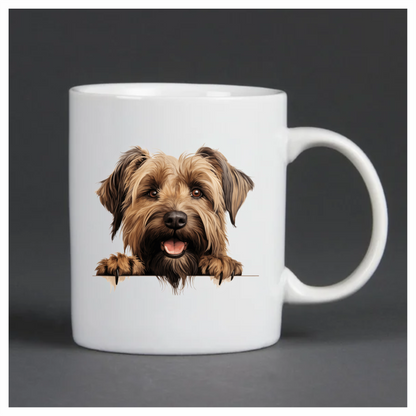 Brown Shaggy Dog Terrier Happy Vinyl Sticker Decal