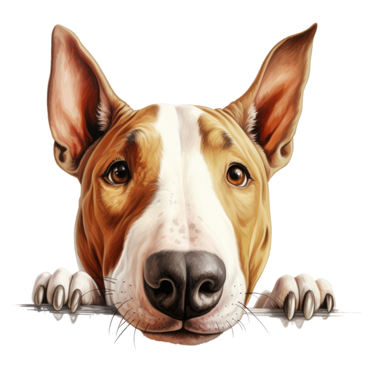 Brown White Dog Bullterrier Face Vinyl Sticker Decal