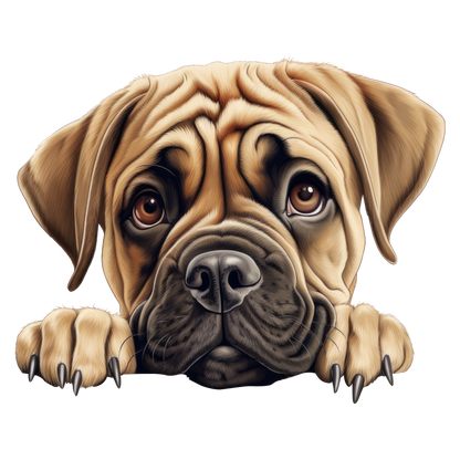 Brown Puppy Dog Mastiff Cute Vinyl Sticker Decal