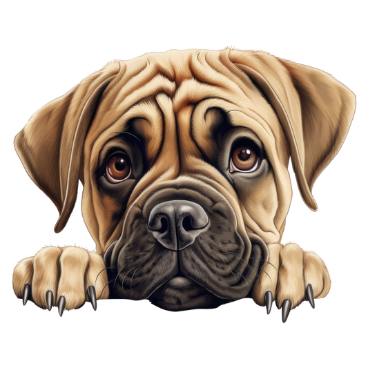 Brown Puppy Dog Mastiff Cute Vinyl Sticker Decal